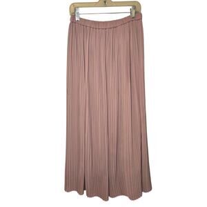 Uniqlo Pleated Chiffon Midi Skirt Pink Fairy Core Women's Small Waist 26 to 27